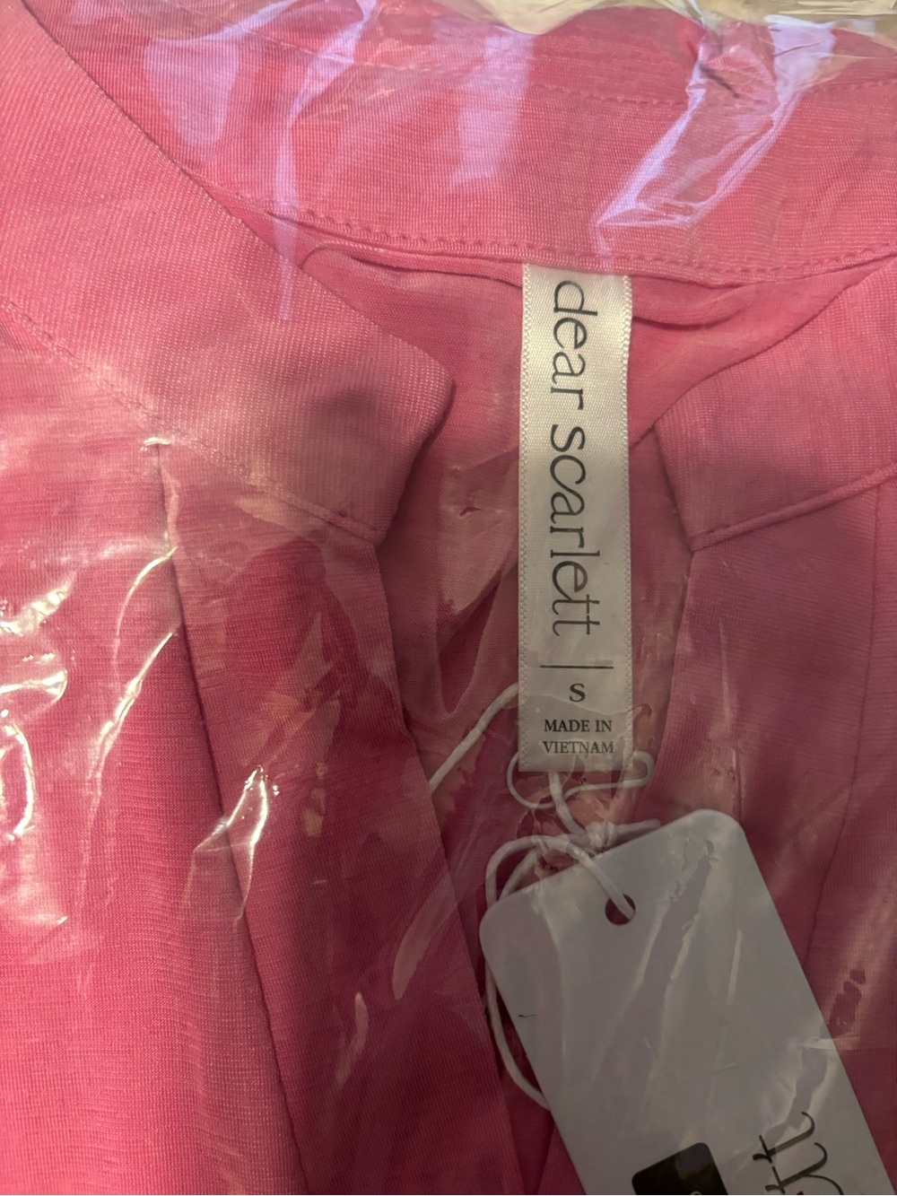 Dear Scarlett Women’s blouse pink v neck with tab sleeve S M L - Picture 5 of 8